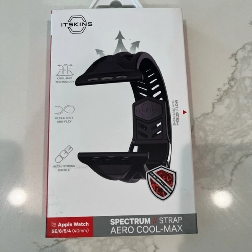 Spectrum Aero Cool-Max Black Apple Watch Strap (40mm)